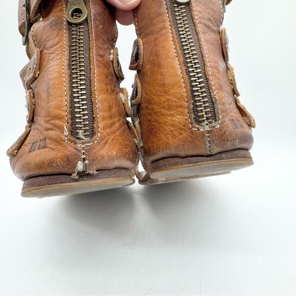 Bed Stu Womens Artemis Ankle Wrap Back Zip Gladiator Sandal In Tan Rustic Brown - Picture 10 of 15
